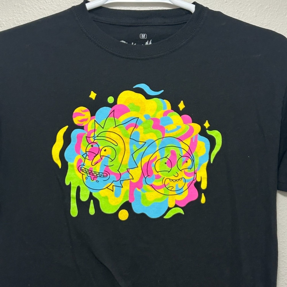 Rick and Morty T-Shirt Mens M Black Crew Neck Short Sleeve